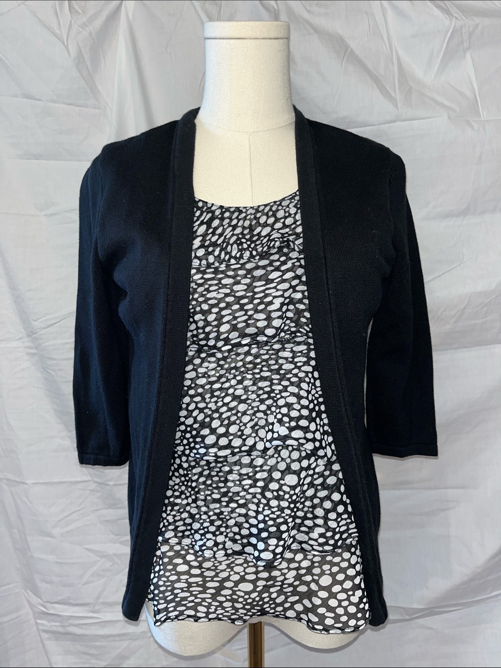 Black Open-Front Women's Sweater Cardigan